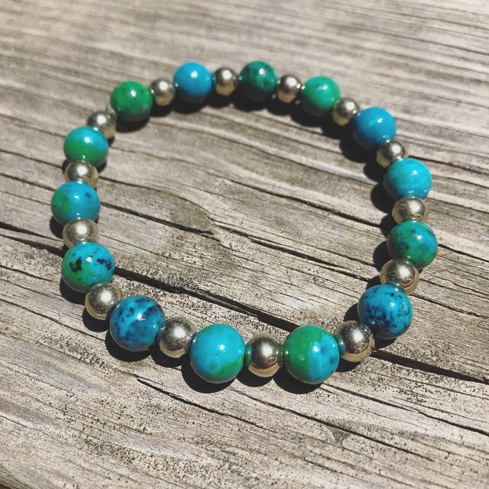 Gemstone beaded stretchy bracelets